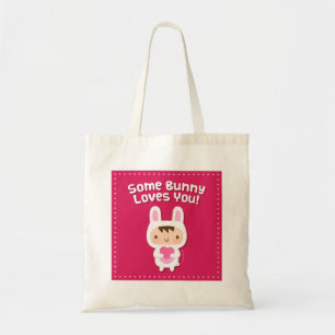 Cute Bunny Loves You Love Confession Romantic Tote Bag