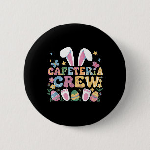 Cute Bunny Lunch Lady Cafeteria Crew Happy Easter 6 Cm Round Badge