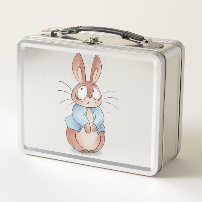 Cute bunny metal lunch box (Front)