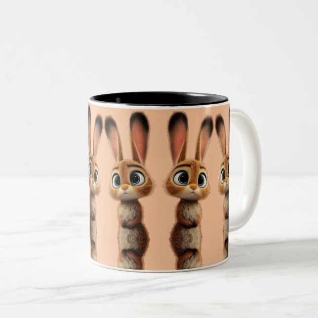 Cute Bunny Minimalist Mug (Front Right)