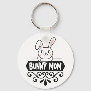 Cute Bunny mom rabbit lover Key Ring