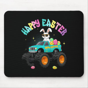 Cute Bunny Monster Truck Happy Easter For Kids Boy Mouse Mat