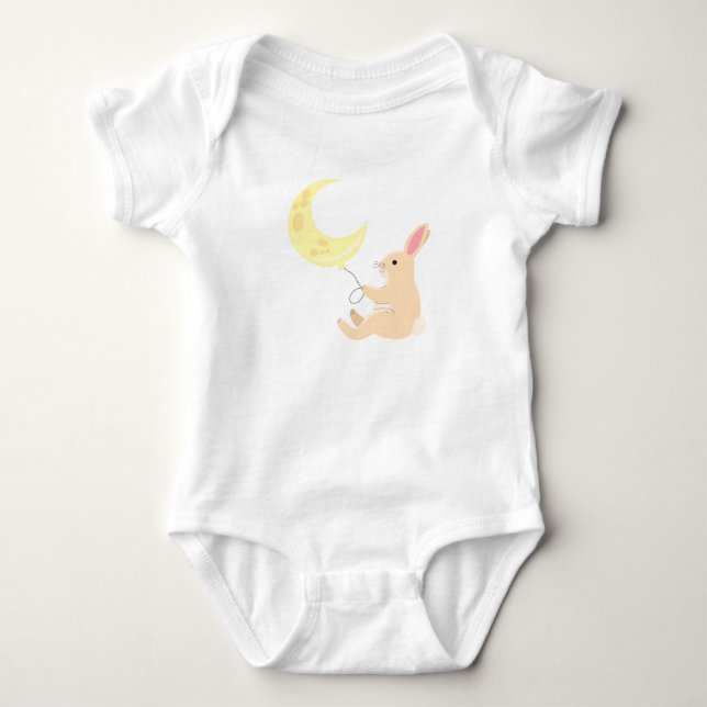 Cute Bunny Moon Baby Bodysuit (Front)