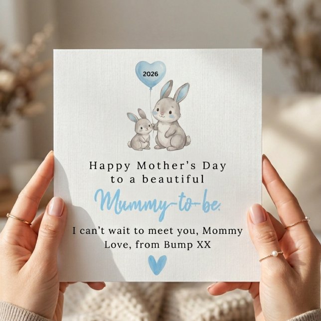 Cute Bunny Mother’s Day Card for Mummy To Be (Creator Uploaded)