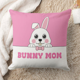 Cute Bunny Mum Pink Cushion