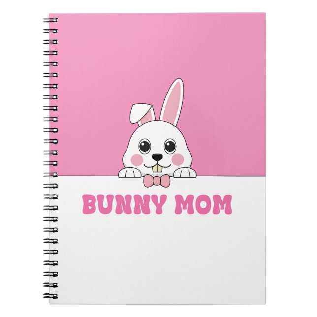Cute Bunny Mum Pink  Notebook (Front)