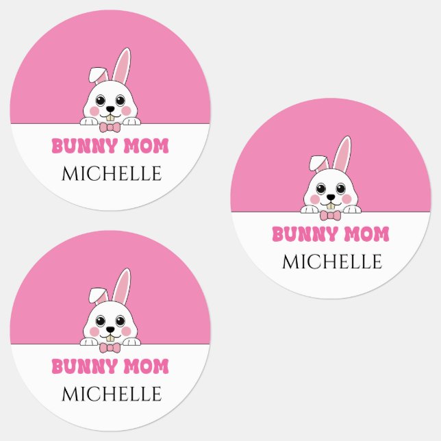 Cute Bunny Mum Pink Personalised (Group)