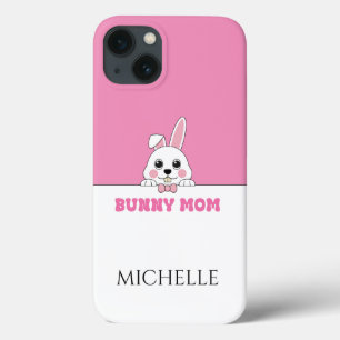 Cute Bunny Mum Pink Personalised iPhone 13 Case