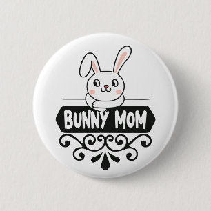 Cute Bunny mum rabbit lover  6 Cm Round Badge