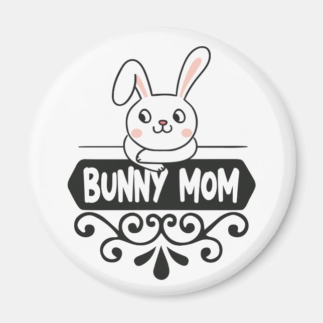 Cute Bunny mum rabbit lover Magnet (Front)