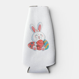Cute Bunny Nurse Eggs Happy Easter Day Nursing Bottle Cooler