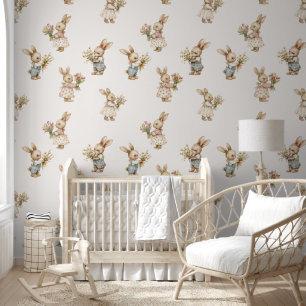 Cute Bunny Nursery Wallpaper