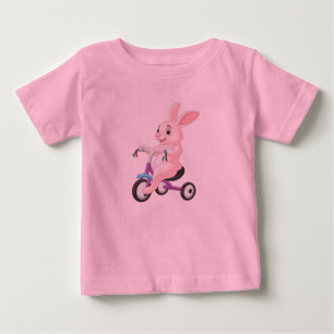 Cute Bunny On Tricycle Baby T-Shirt