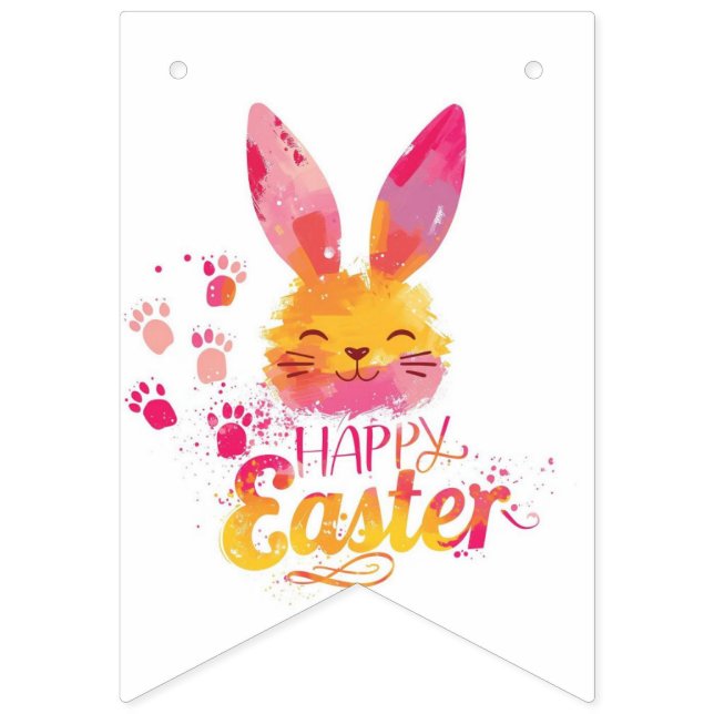 cute bunny painting Easter Eggs wrapping paper  Bunting (First Flag)