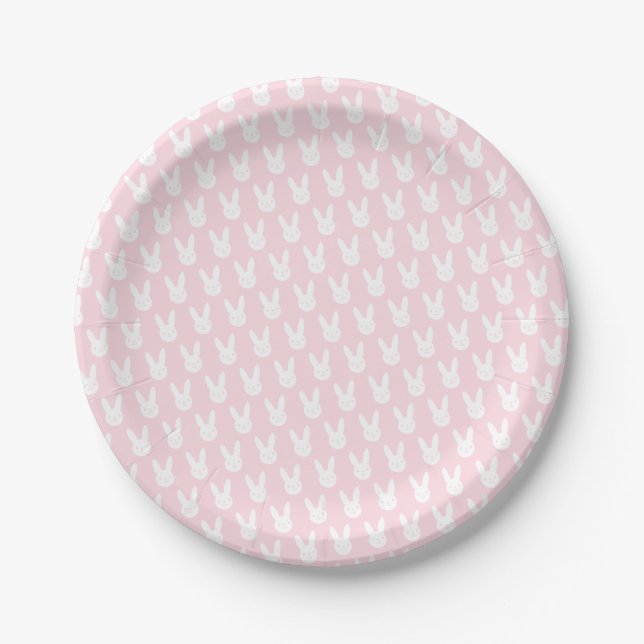 Cute Bunny Paper Plates (Front)