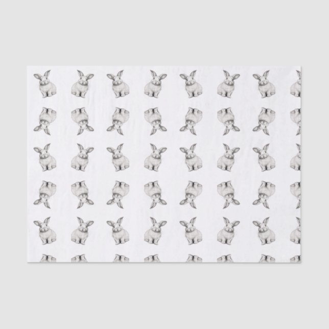 Cute Bunny Pattern Tissue Paper (Front)