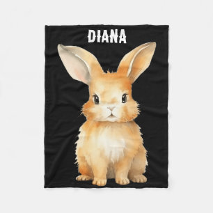 Cute Bunny Personalised Fleece Blanket