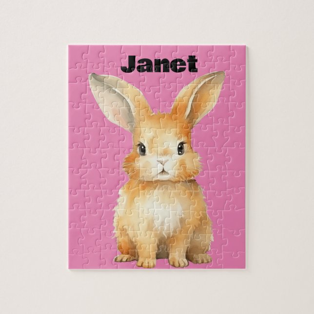 Cute Bunny Personalised Jigsaw Puzzle (Vertical)