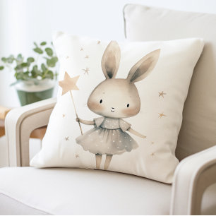 Cute Bunny Pillow, Star Wand Rabbit Cushion