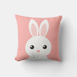 Cute bunny pink Throw Pillow