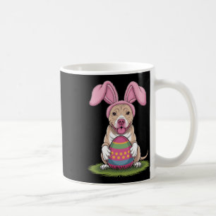 Cute Bunny Pitbull Dog Easter Hug Eggs Happy Easte Coffee Mug