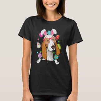 Cute Bunny Porcelain Dog Face Easter Eggs Easter D T-Shirt