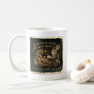 Cute Bunny Post Office Vintage Delivery Bunny Coffee Mug
