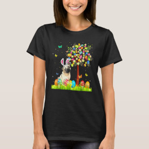 Cute Bunny Pug Easter Eggs Tree, Easter Puppy Dog T-Shirt