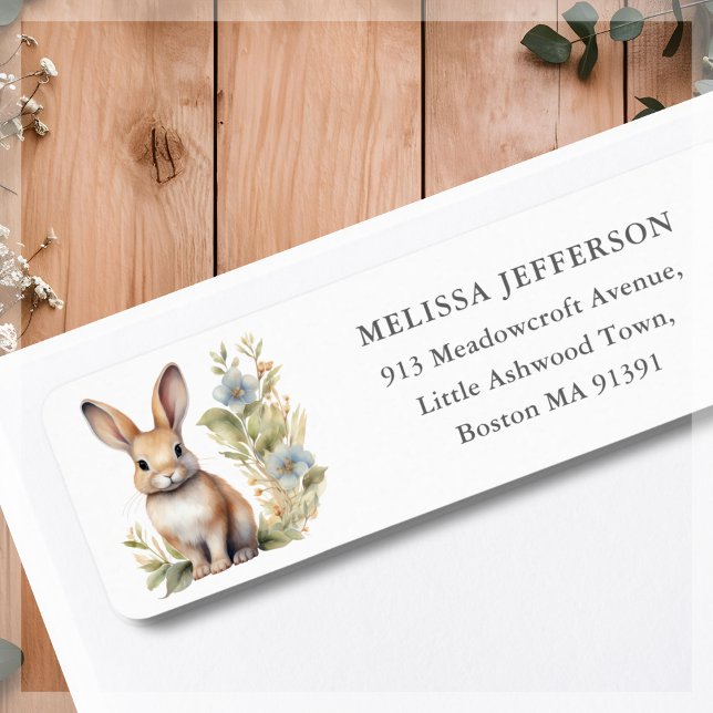 Cute Bunny Rabbit Address Label (Creator Uploaded)