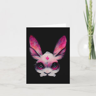 Cute Bunny Rabbit Animal With Colours - A Girls Ha Card