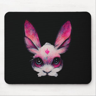 Cute Bunny Rabbit Animal With Colours - A Girls Ha Mouse Mat