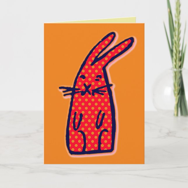 CUTE BUNNY RABBIT ART BIRTHDAY CARD (Front)