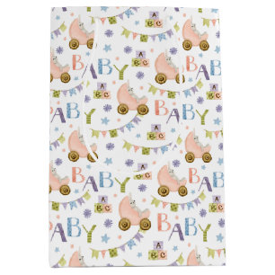Cute Bunny Rabbit Baby Shower Medium Gift Bag