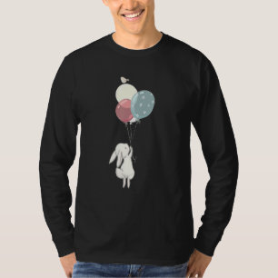 Cute Bunny Rabbit Balloons Bird Animal T-Shirt