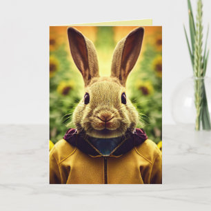 CUTE BUNNY RABBIT BIRTHDAY CARD