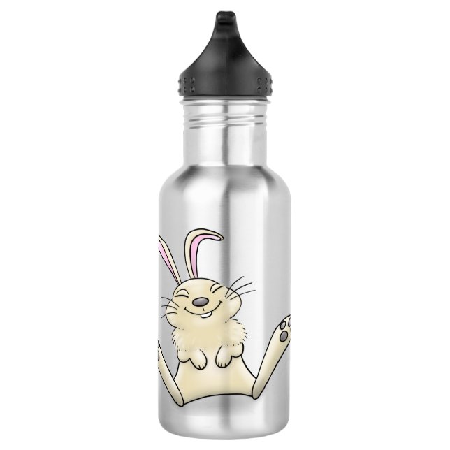 Cute bunny rabbit cartoon illustration 532 ml water bottle (Right)