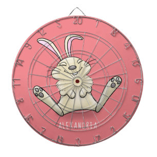Cute bunny rabbit cartoon illustration dartboard
