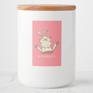 Cute bunny rabbit cartoon illustration food label
