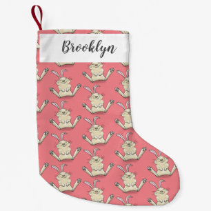 Cute bunny rabbit cartoon illustration small christmas stocking
