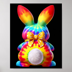 Cute Bunny Rabbit Coquette Bow Floral Girl Happy E Poster