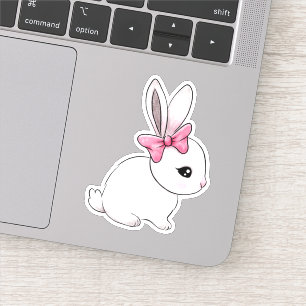 Cute bunny rabbit doodle drawing sticker