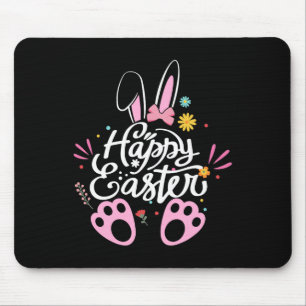 Cute Bunny Rabbit Egg Happy Easter Day 2024 Women  Mouse Mat