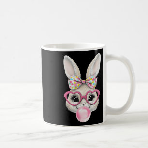 Cute Bunny Rabbit Face Coquette Bow Easter Day Gir Coffee Mug