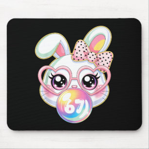 Cute Bunny Rabbit Face For Women Girls Kids Teens Mouse Mat