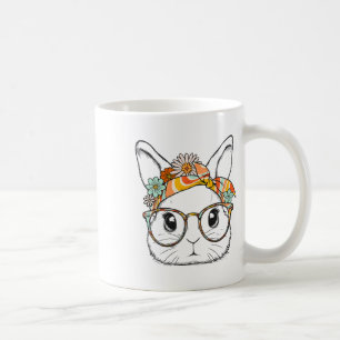 Cute Bunny Rabbit Face Groovy Gles Girl Happy East Coffee Mug