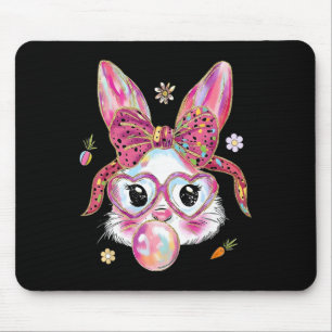Cute Bunny Rabbit Face Happy Easter Day Women Girl Mouse Mat