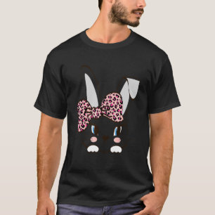 Cute Bunny Rabbit Face Pink Leopard Headband Easte T-Shirt