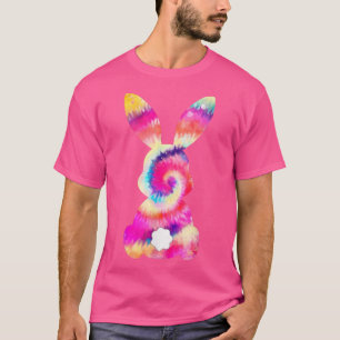 Cute Bunny Rabbit Face Tie Dye Glasses Girl Happy T-Shirt