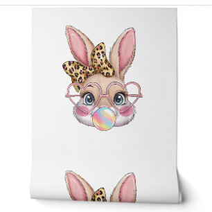 Cute Bunny Rabbit Face Tie Dye Glasses Girl Happy Wallpaper