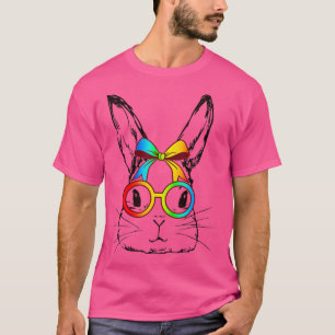 Cute Bunny Rabbit Face Tie Dye Glasses Happy Easte T-Shirt